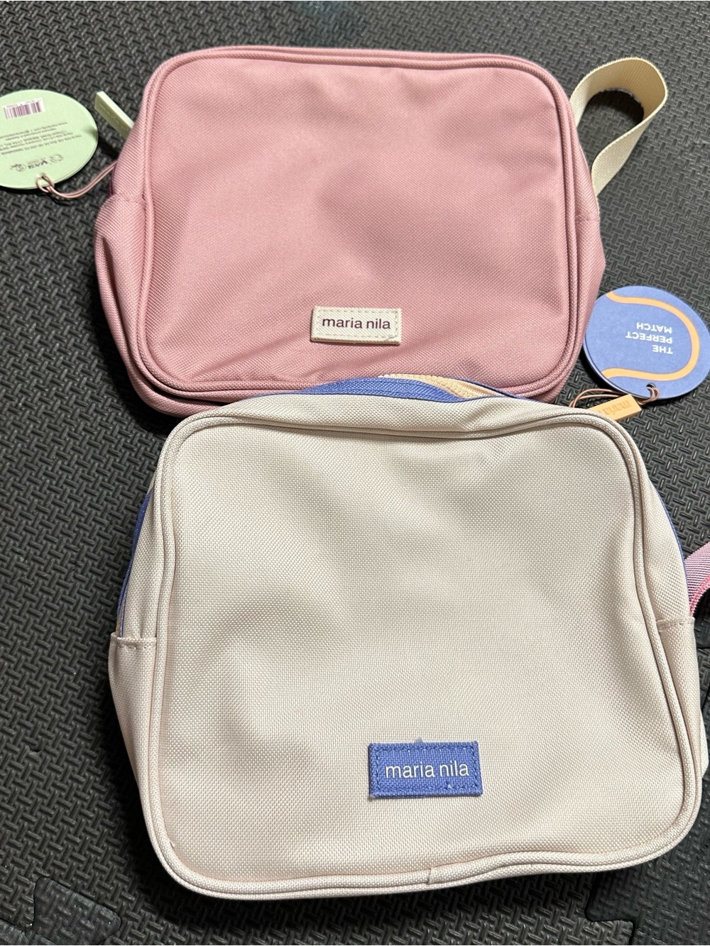 maria nila Pink and Cream Travel Toiletry Bag Set